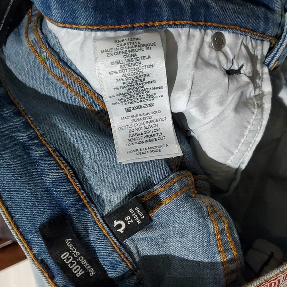 NEW TRUE RELIGION Rocco Moto Relaxed Skinny DENIM JEANS WAIST 28 INSEAM - Picture 9 of 9